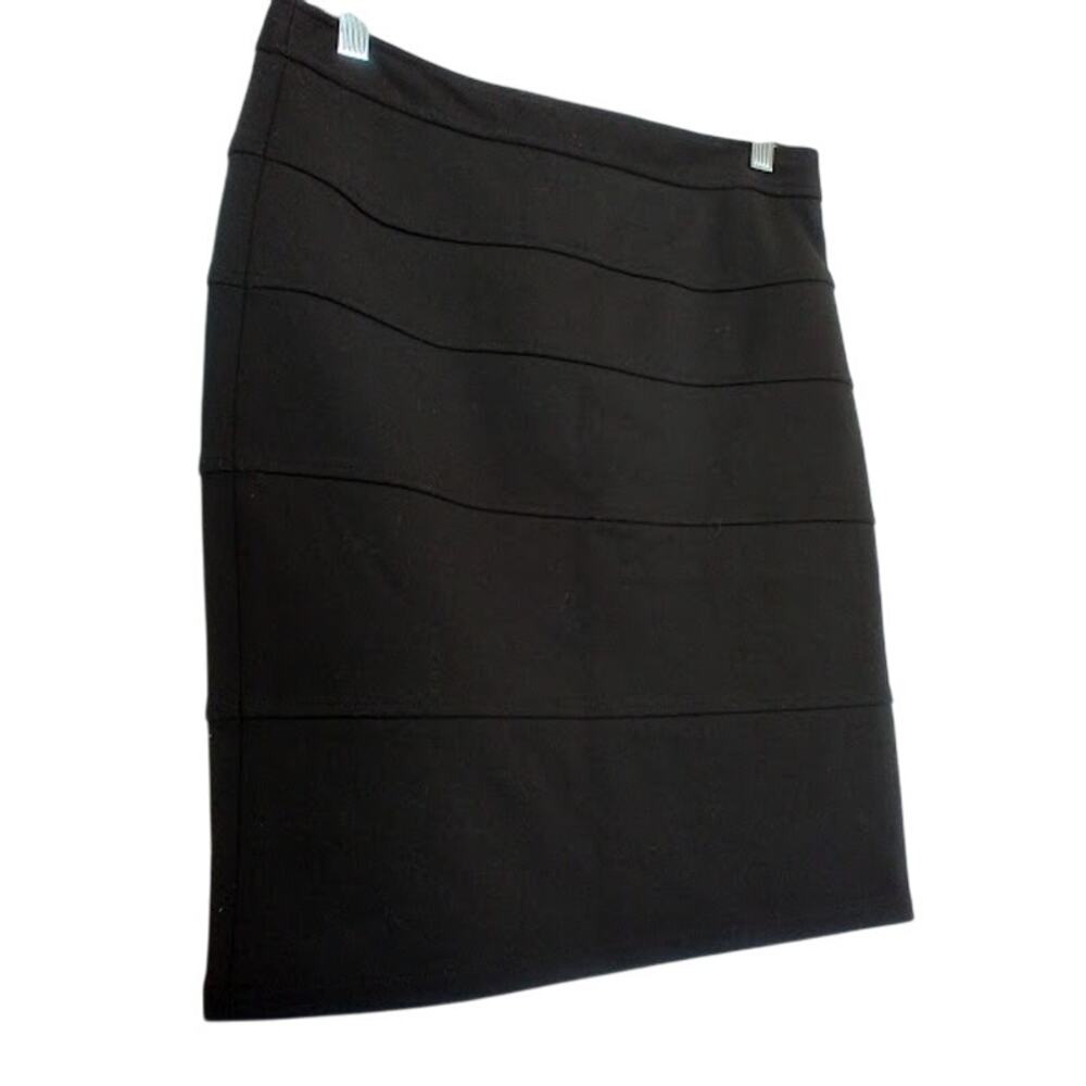Adrienne Vittadini Studio Black Panel Pencil Skirt Women’s Size 4 Stretch